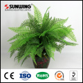 UV protected green artificial fern plant for dinosaur museum decoration